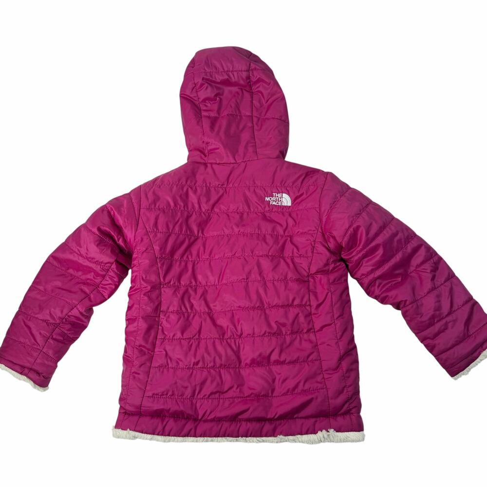The North Face Toddler Girls Pink/Beige
 Reversible Puffer Jacket Size 4T - Picture 6 of 11
